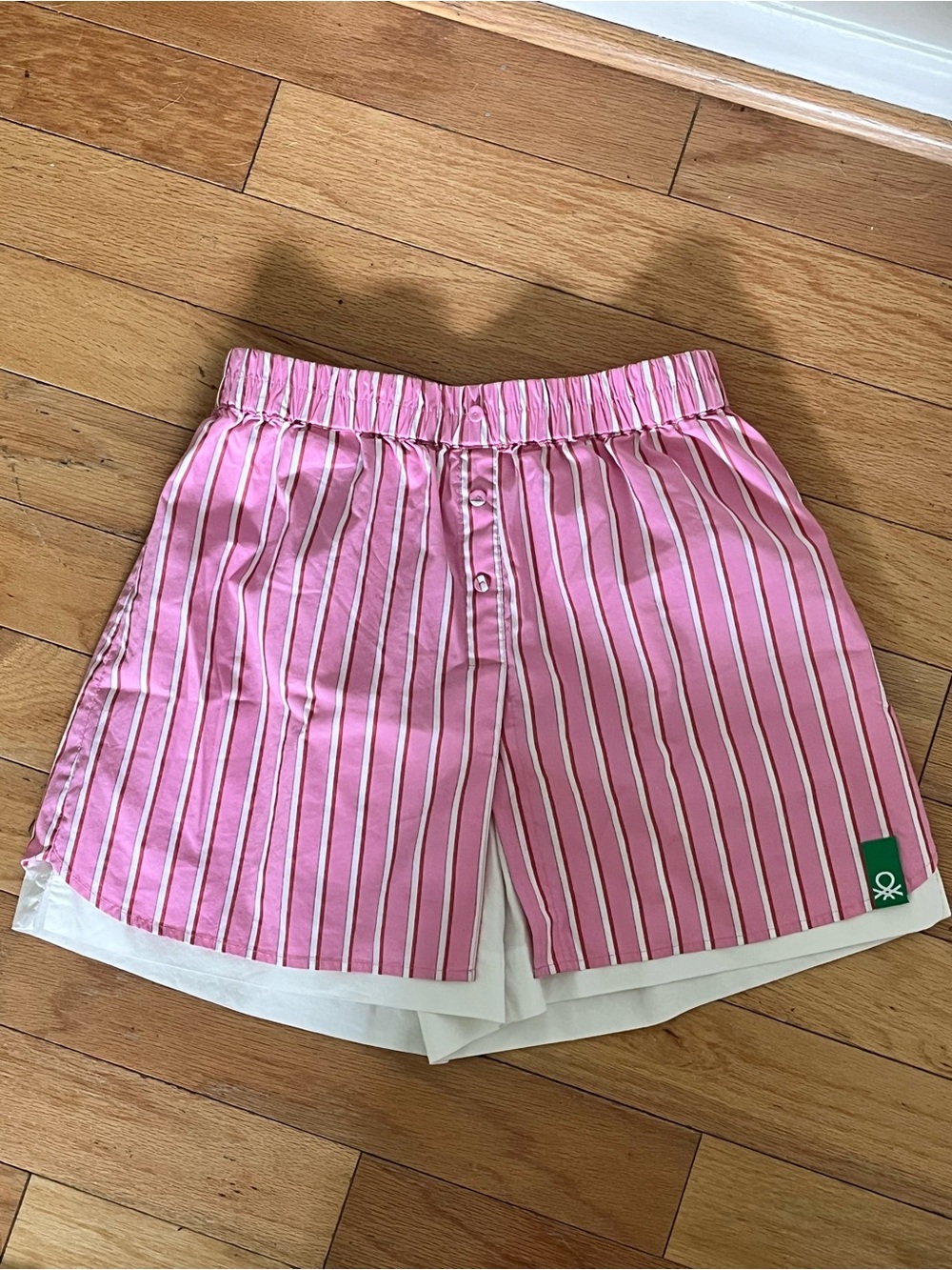 United Colors of Benetton Pink White Red Stripe Skort XS Small